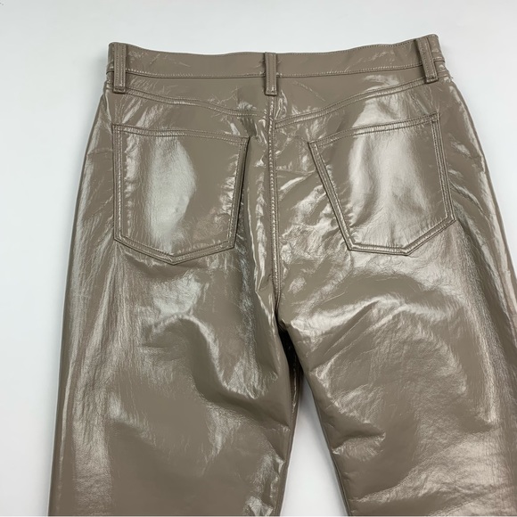 AGOLDE Recycled Leather 90’s Pinch Waist Pant in Quail Patent Sz 31 - Picture 15 of 15